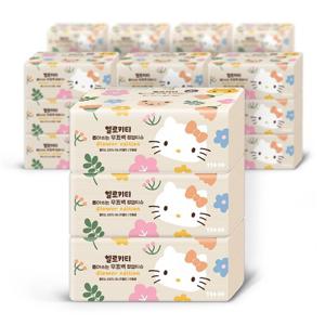헬로키티 뽑아쓰는 무표백 대나무 티슈 110매3입 x8팩