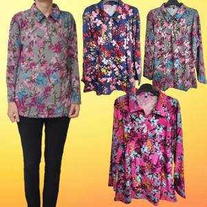 [할마마마] 꽃기모지퍼카라티 할머니겨울옷 요양원