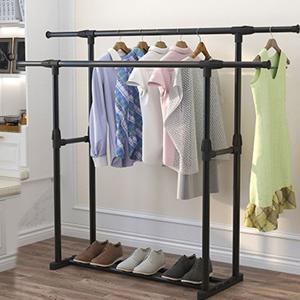 행거 옷장 옷걸이 튼튼한 조립식 더블 철제 1단