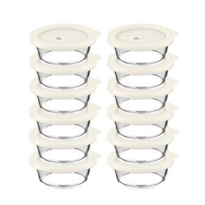 내열오븐유리 촉촉한 즉석한끼용기(원형 400mlx6p)-2개 밥용기 유리용기 냉동밥보관 찜기 반찬통