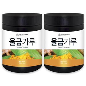 [헬로우그린] 진도산 A급 프리미엄 울금 분말 가루 300g 2개, 대용량