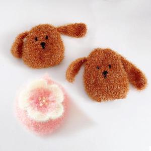 주방 수세미 아크릴 설거지 수세미 강아지 야채 핸드메이드 손뜨개 수세미 4type