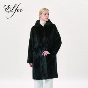 [신세계]25FW 진도 엘페 휘메일 풀스킨 밍크 후드 코트- 블랙(EC17)