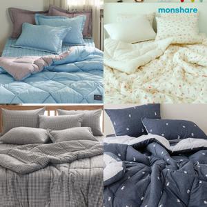 [몽쉐어] 사계절 차렵이불+패드+베개커버 세트 Q 3종