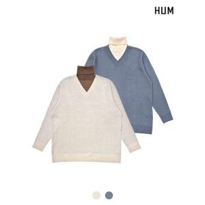 [흄]여) 반가다 배색 레이어드 터틀넥 (FHOWCWT511M)