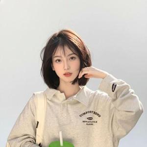 여성 루즈핏 카라 긴팔티 레터링 박시핏 티셔츠 WFKMU9U