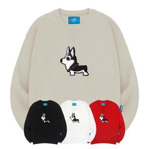 엘라모 기모M 블랙코기 맨투맨 남녀공용 빅사이즈 S~4XL