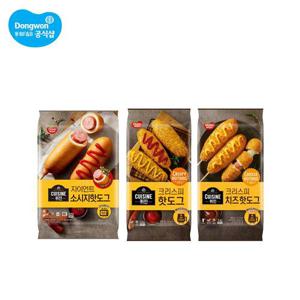 동원 퀴진 핫도그 3개 (자이언트 소시지/크리스피/치즈 크리스피)
