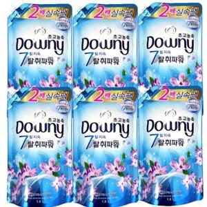 다우니 초고농축 섬유유연제 1.6L(드럼/일반겸용) 탈취파워 레몬그라스와 라일락 리필x6개