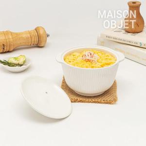 윤도자기 순백 화이트 도자기 계란찜기 세트