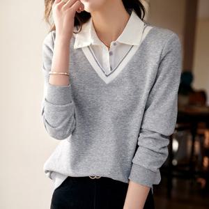 [블랙퀸] 에리키 셔츠레이어드 니트 blk003346