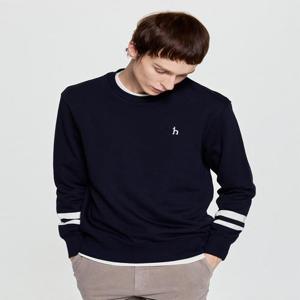 헤지스 남성 네이비 소매블럭 맨투맨  (HZTS5D344N2)