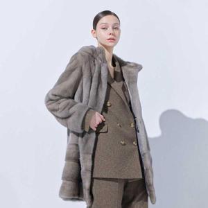 [정가 1,390,000원][유로모피]휘메일 풀스킨 부시 밍크 후드 롱코트