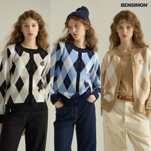 [벤시몽] 여성 디아망 아가일 가디건 2종 택1