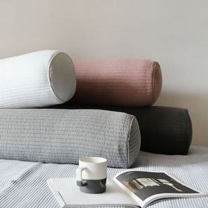 순면 워싱 누빔 바디필로우 원형 롱쿠션 4color