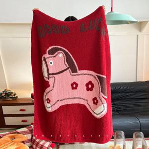 [해외] 북유럽 모던 행운의 말 겨울 담요 침대 쇼파 무릎담요 사무실 블랭킷 집들이선물