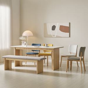 나니어 아토 사각 1800 세라믹 6인 벤치형 식탁세트