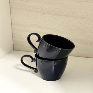 블랙 엔틱 머그컵 도자기 컵 커피잔 머그컵선물 300ml