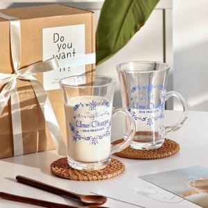 선물포장 마메종 유리 머그컵 250ml 2p 아이스커피잔 글라스 홈카페 집들이선물 D78
