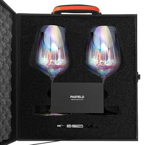 오로라 홀로그램 와인잔 샴페인잔 신혼집 신혼부부 집들이 선물