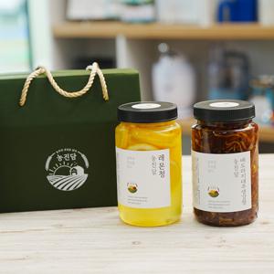 선물박스 수제청 과일청 레몬청+배도라지 대추생강청 600g 800g 차 답례품 명절 선물