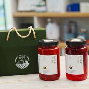 선물박스 수제청 과일청 딸기청+석류청 600g 800g 에이드 음료 차 답례품 명절 선물