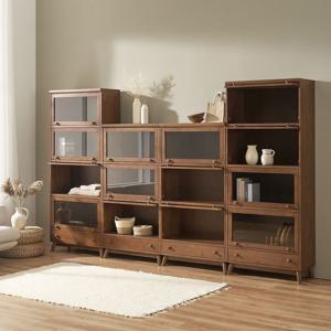 [리퍼] 오테카 원목 유리 장식장 5단