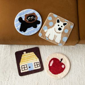 [해외] 북유럽 모던 포인트 의자 방석 논슬립 의자 패드 인테리어 미니 러그 4종