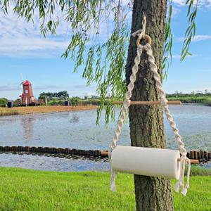 감성 캠핑 휴지걸이 마크라메 키친타올걸이 2단