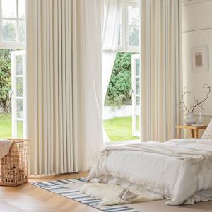 [리퍼] 크림 화이트 양면 암막 방한방풍 인테리어 호텔 커텐 거실 안방 커튼