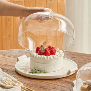 퓨어디 유리 돔 트레이 세트 (2size) 케이크 보관 푸드 커버 음식 덮개 돔커버