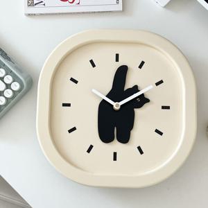 고양이 시계 무소음 가벼운 벽걸이 무선 거실 아기방 건전지 벽시계 - 기본형