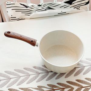 인덕션 사용 가능 논스틱 편수 1인 라면냄비, 베이지, 17cm