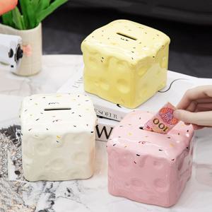 [해외] 감성 모던 케이스 세라믹 저금통 인테리어 소품 동전 보관함 3colors