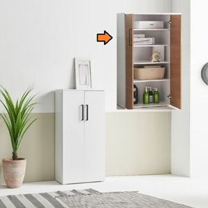 공간활용좋은 견고한상판 이동5단선반 양문형신발장(600 3색)