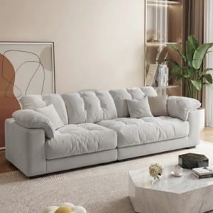 마시멜로우 볼륨 퀼팅 아쿠아텍스 패브릭 소파 3-4인용