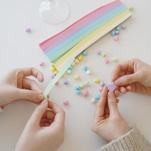 대용량 파스텔 별종이 별 접기 종이 띠 색종이 540매 학알 별접기 종이접기 별모양 입체