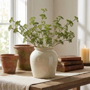 고퀄리티 불로초 그린 조화 가지 풀 꽃꽂이 그릔잎