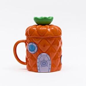 스폰지밥 파인애플집 도자기 컵&미니 접시 세트