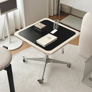 [리퍼] 톤톤 스퀘어 휠 소파 테이블 2Colors 높이조절 이동식 거실테이블 사각테이블