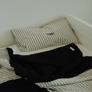 아기 이니셜 베개, 자수베개, 유아필로우_black pillow