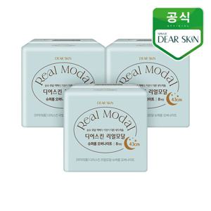 생리대 디어스킨 리얼모달 슈퍼롱 오버나이트 8P 3개
