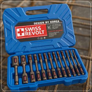 스위스리볼트 전동 임팩 드릴 고강도 복스 롱비트 15종 세트