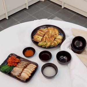 레트로 주막감성 막걸리잔 동동주잔 부침개 그릇 술상세트 지짐이 전 세트 8p