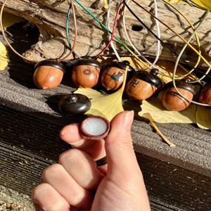 도토리 팬던트 키링 목걸이 미니약통 미아방지