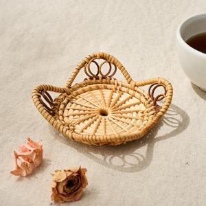 L 라탄 꽃모양 컵받침