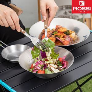 이태리 로시 스텐 원형 접시 파스타볼 캠핑플레이트5P