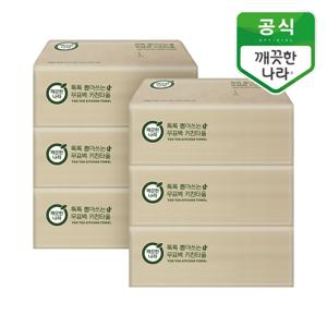 톡톡 뽑아쓰는 무표백 키친타올 100매 6입(소프트팩)