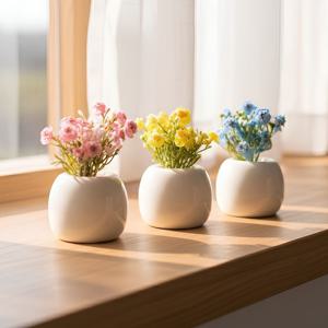 꽃장식 봉안당꾸미기 미니어처 장식용 인테리어 장식 납골당소품 둥근 세라믹 미니 꽃병