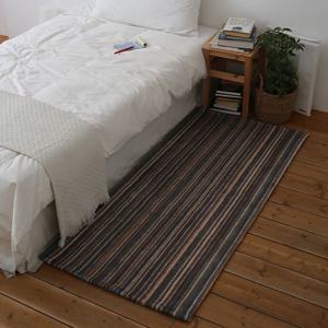 [리퍼]플라레 빈티지 워셔블 스트라이프 침대 미니 러그